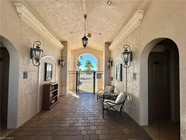The Community Clubhouse entry hallway to community rooms and the pool