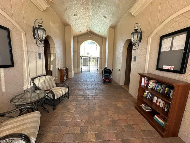 View in reverse from pool screen entry