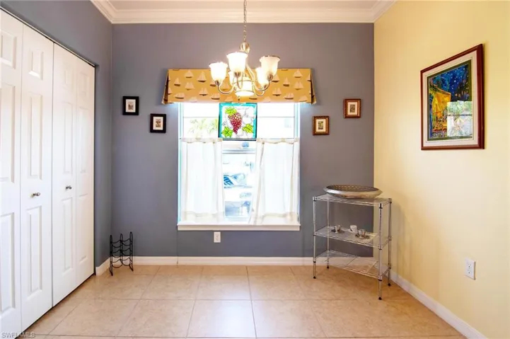 Eat in kitchen area at front window and double door pantry
