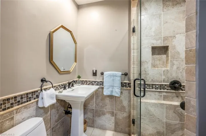 Full guest bathroom on first floor and close to the in-law suite