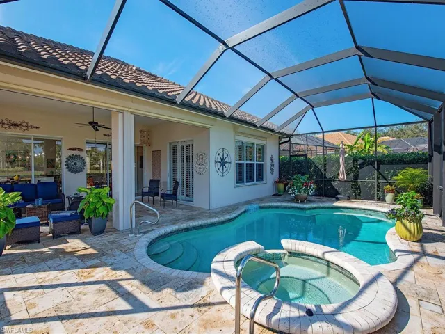 Lanai with pool and spa
