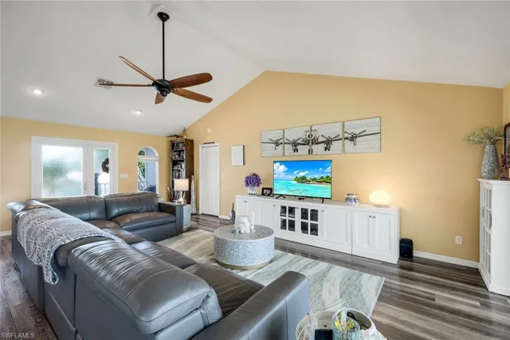 Living area with recessed lighting