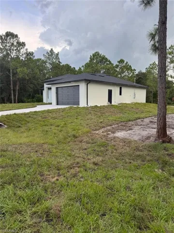 Garage with driveway