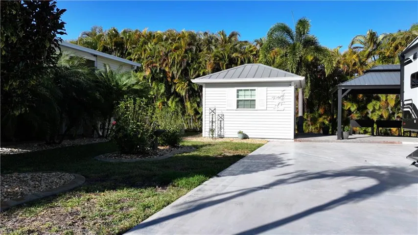 View of outbuilding featuring a gazebo