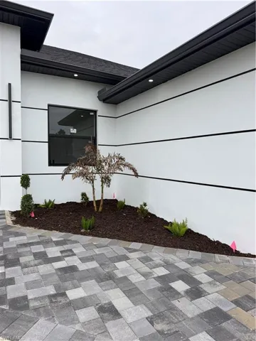 Exterior view of stucco siding