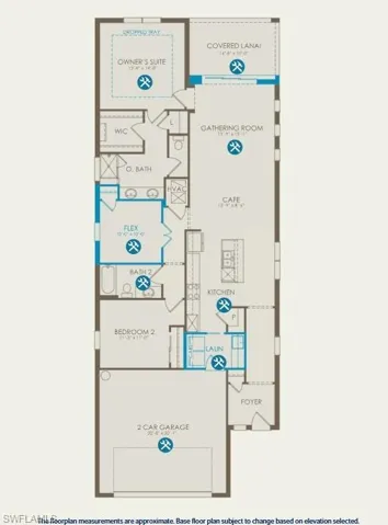 Floor plan with options selected