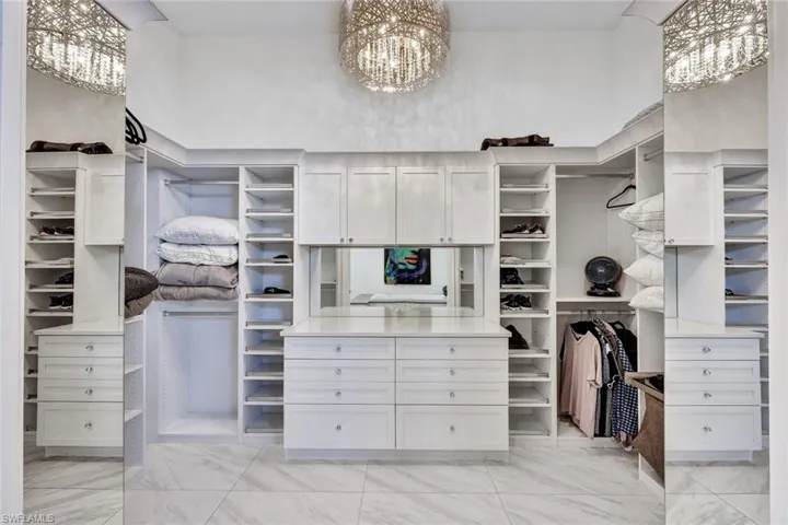Custom designed master bedroom closet