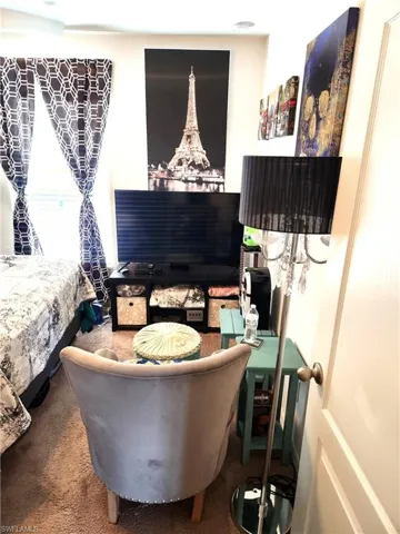Office area featuring carpet