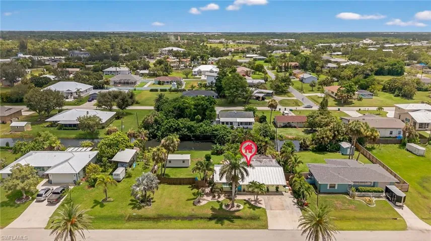 Aerial view of residential area