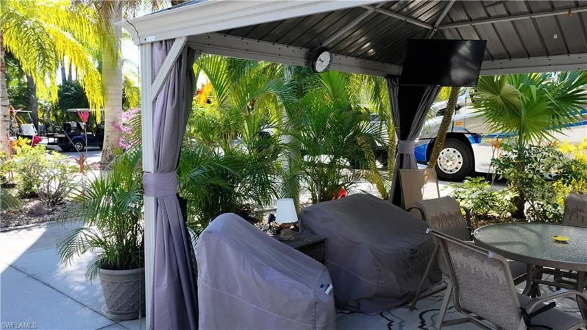 View of patio with outdoor dining space