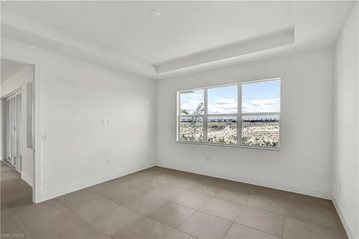 Primary bedroom suite with tray ceiling