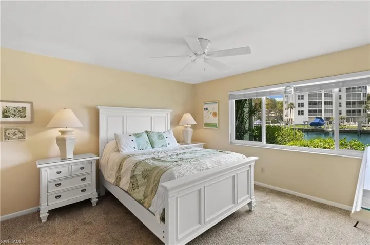 Large primary bedroom with wonderful waterview
