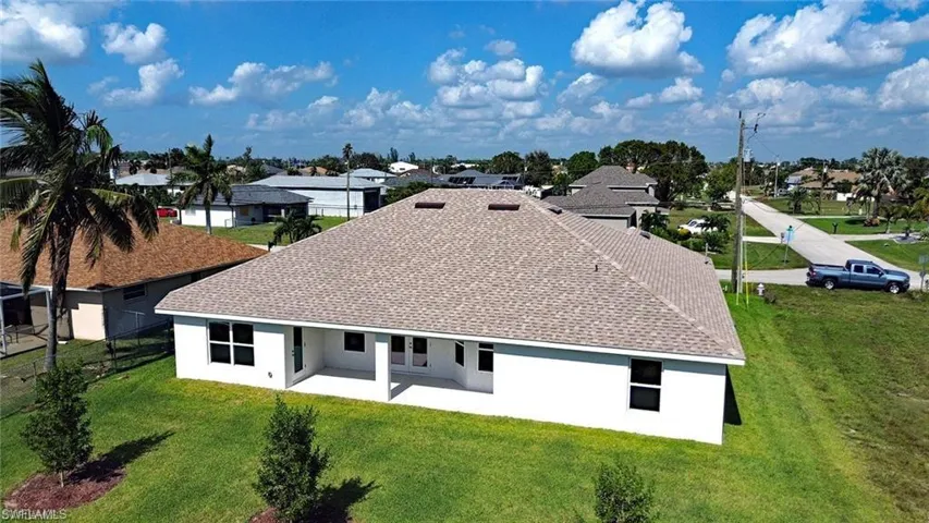 Aerial perspective of suburban area