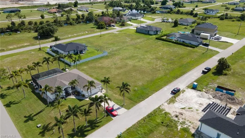Aerial perspective of suburban area