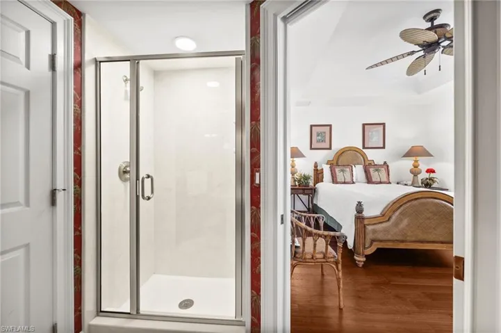 Enjoy this additional shower - so practical between the dining area and guest bedroom!