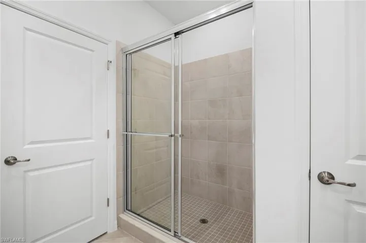 Bathroom with a shower stall