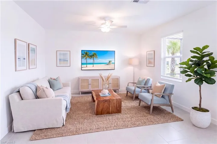 Virtually staged living room