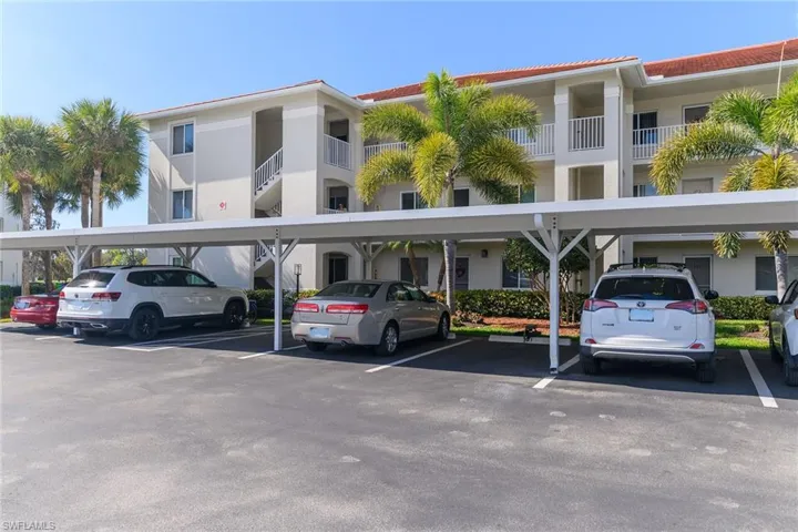 View of covered parking lot