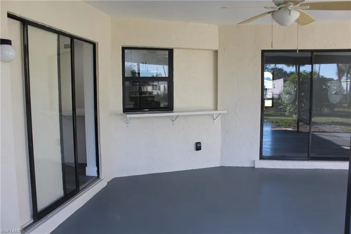 View of patio / terrace featuring ceiling fan