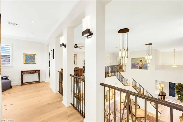 Back of Home. Catwalk to executive office digitally staged as bedroom.