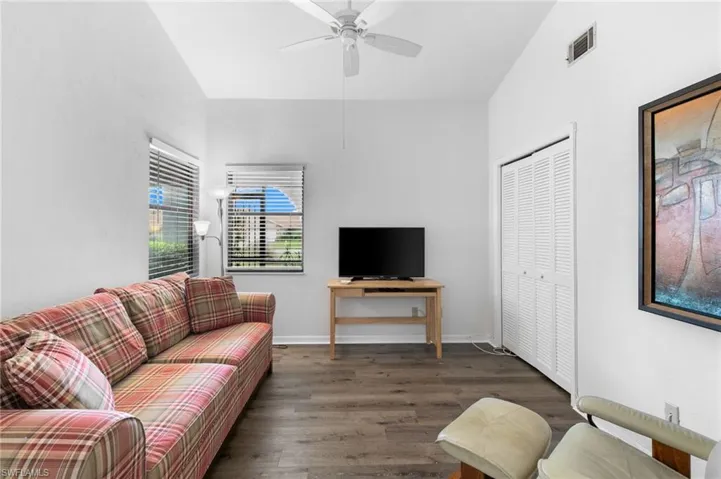 Bedroom 3 with closet and pocket privacy doors can also serve as open den
