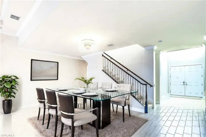 Dining room with crown molding