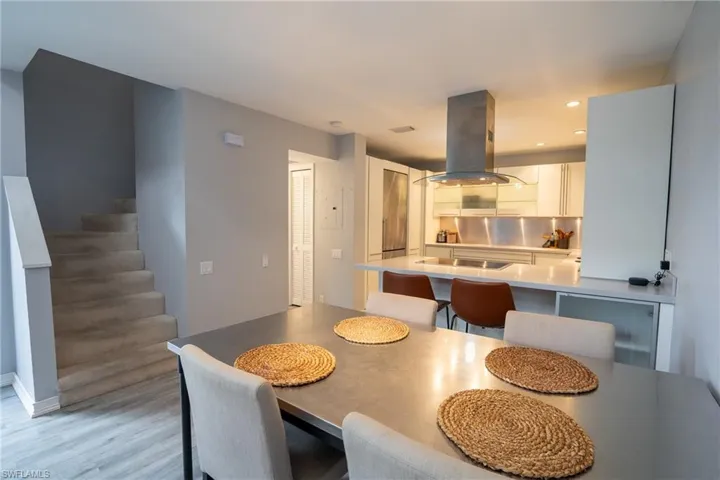 Dining area featuring light hardwood / wood-style flooring