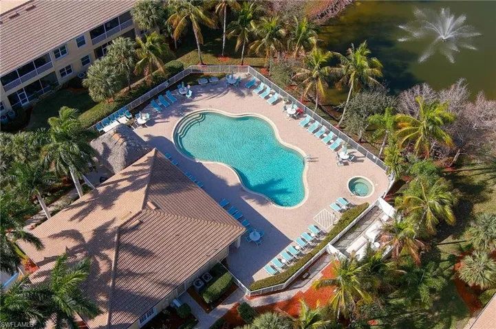 Bird's eye view of community pool