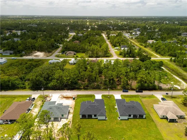 Aerial perspective of suburban area