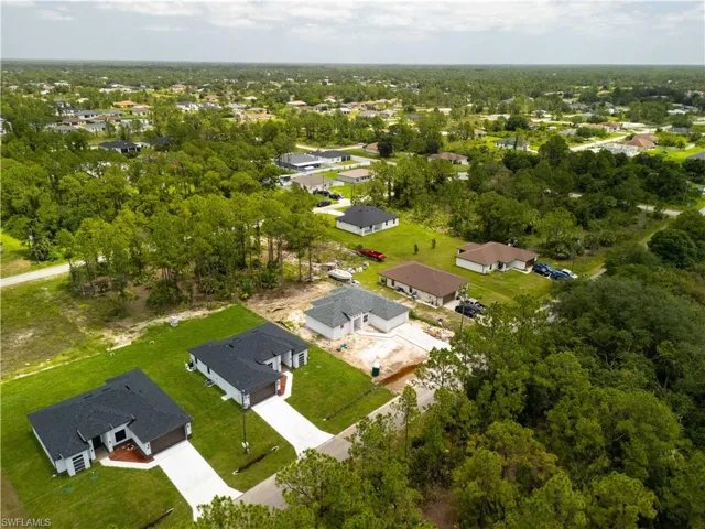 Aerial perspective of suburban area