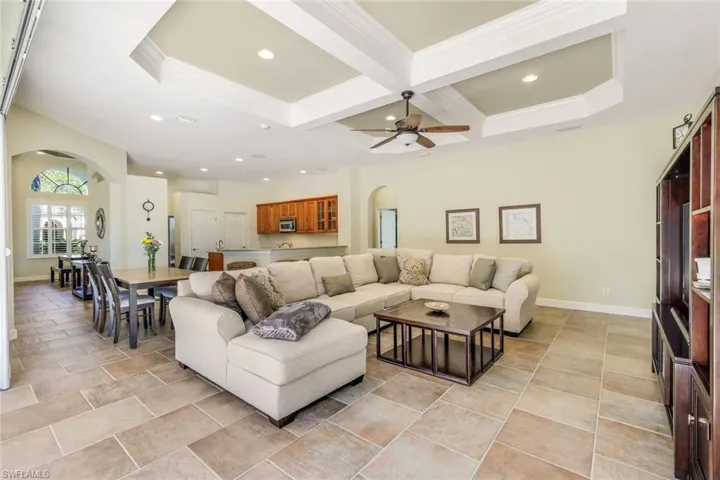 Coffered ceiling feature