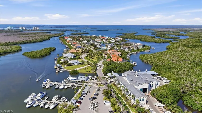 Aerial view of a large body of water