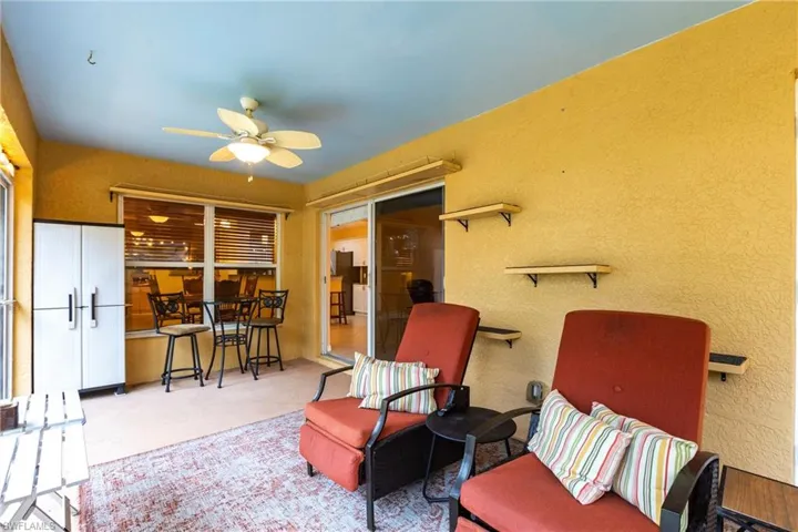 View of patio / terrace featuring ceiling fan