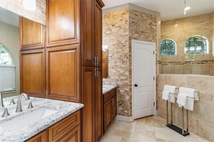Primary Bath with 2 sinks and walk in shower
