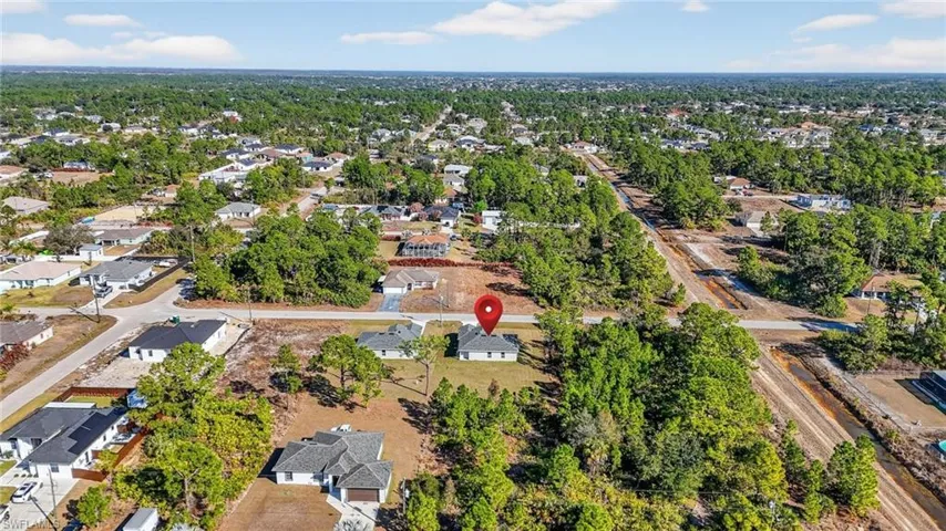 Aerial perspective of suburban area