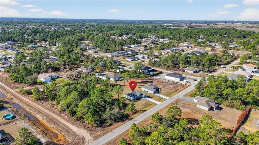 Aerial view of residential area