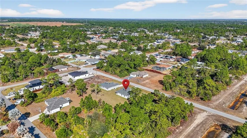 Aerial perspective of suburban area