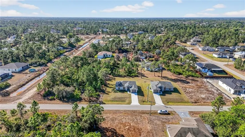 Aerial perspective of suburban area