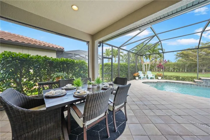 Spacious outdoor living with this massive under truss lanai space