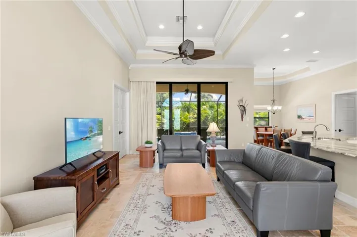 Travertine tile flooring throughout the entire home