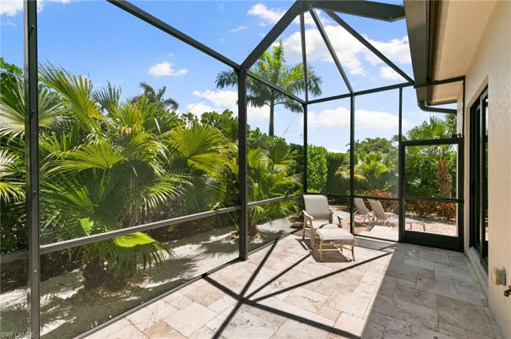 Lounge in the sun within the screen enclosure...