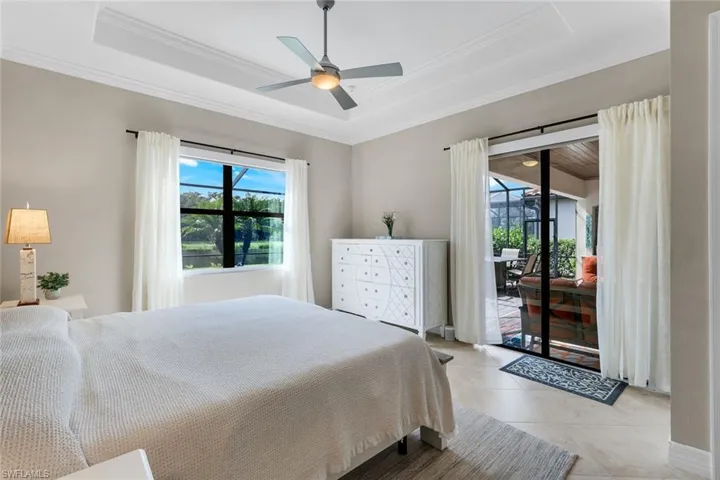 Master bedroom with sliders to lanai