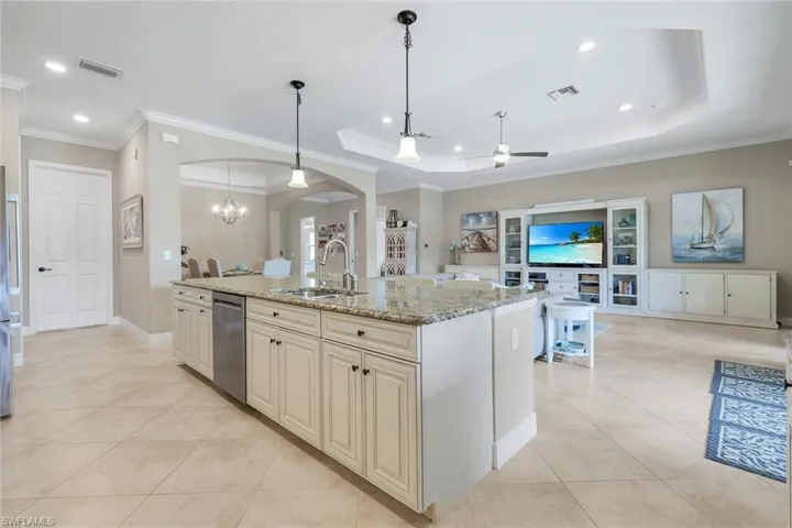 Kitchen Open to Great room with large Island