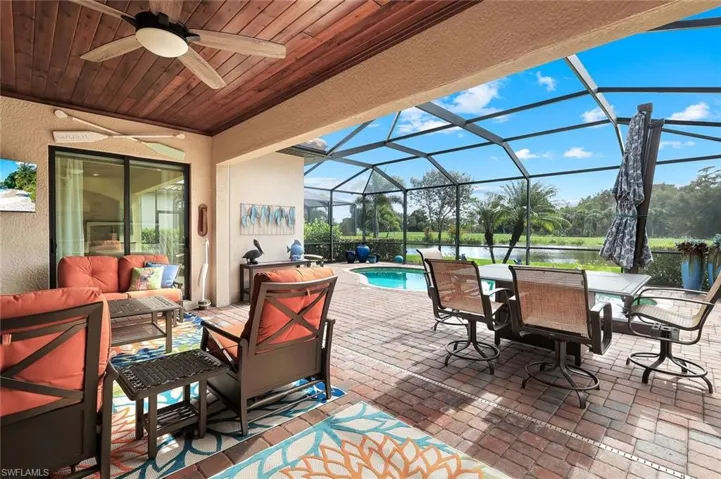 Lanai with pool and great views of the lake