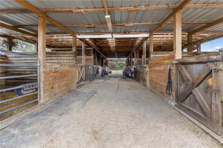 View of horse barn