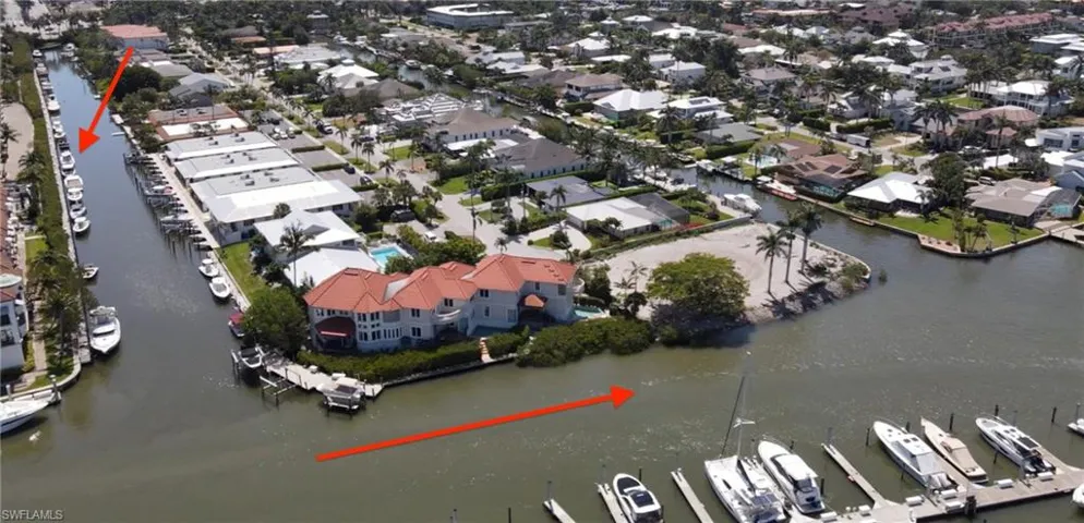 Aerial view of C-7 adjacent to Naples Bay