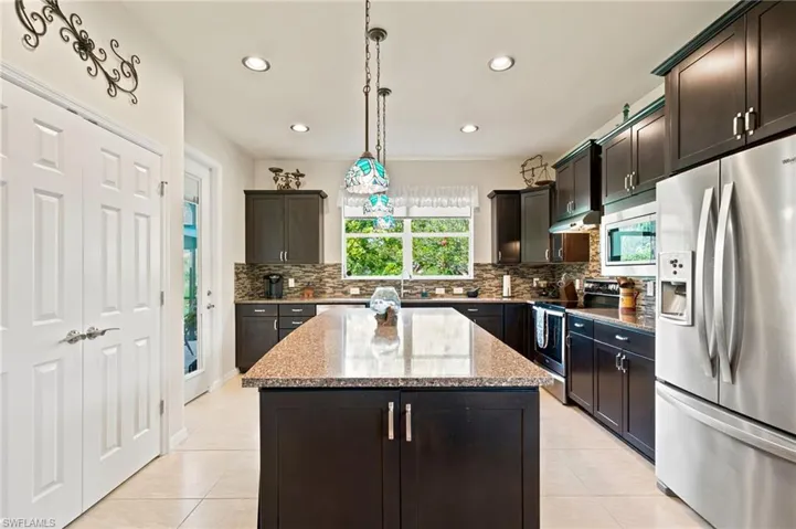 Kitchen with stainless steel appliances