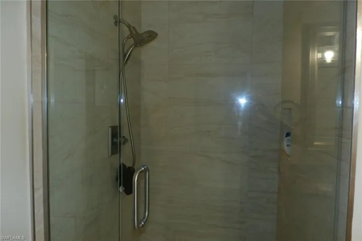 Details featuring a shower with door