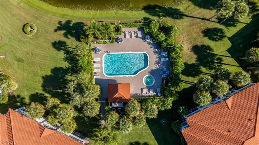 Aerial view of a pool area