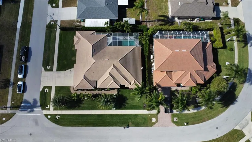 Aerial perspective of suburban area